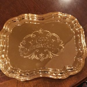 Gold color silver plated tray